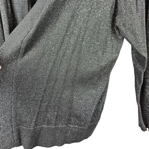 Womens Business Casual Officewear Comfy Cardigan Metallic Gray Worthington LG - Picture 7 of 10